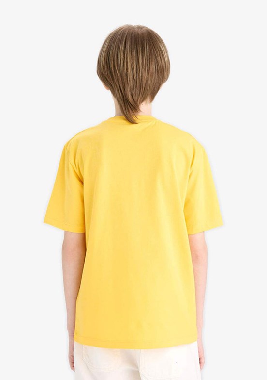 DEFACTO Sarı Erkek Çocuk Kısa Kol T-Shirt