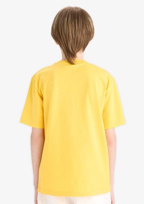 DEFACTO Sarı Erkek Çocuk Kısa Kol T-Shirt