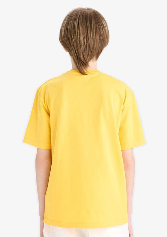 DEFACTO Sarı Erkek Çocuk Kısa Kol T-Shirt