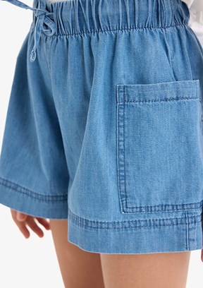 DEFACTO Mavi Kız Çocuk Denim Şort