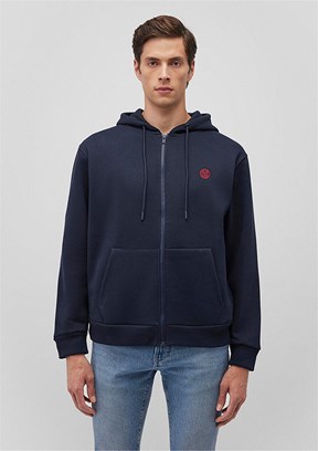 MAVİ - M066979-70490 Erkek Lacivert Fermuarlı Kapşonsuz Sweatshirt