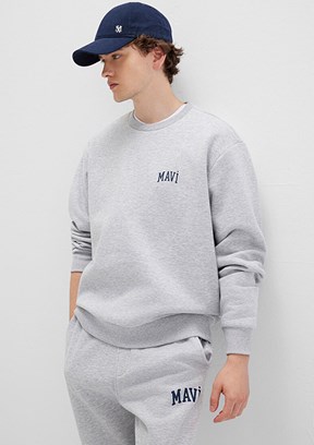 MAVİ Gri Erkek Bisiklet Yaka Sweatshirt