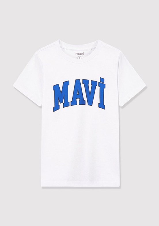 MAVİ Beyaz Erkek Çocuk Baskılı T-Shirt