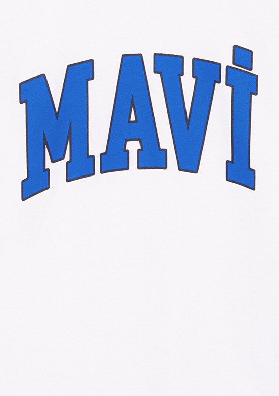 MAVİ Beyaz Erkek Çocuk Baskılı T-Shirt