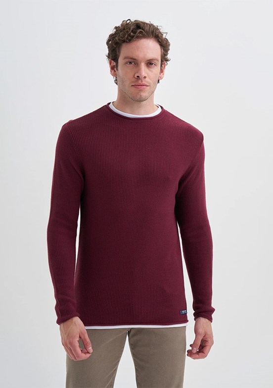 CAZADOR Mor Erkek Bisiklet Yaka Kazak