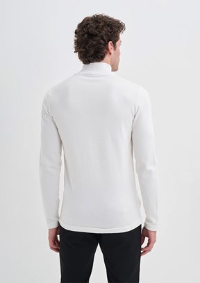 CAZADOR Beyaz Erkek Yarım Balıkçı Yaka Kazak