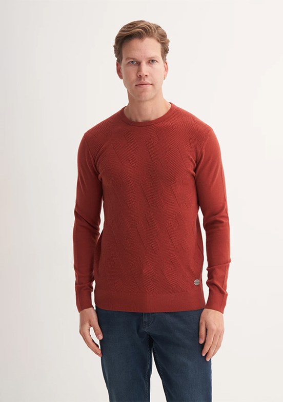 CAZADOR Turuncu Erkek Bisiklet Yaka Kazak