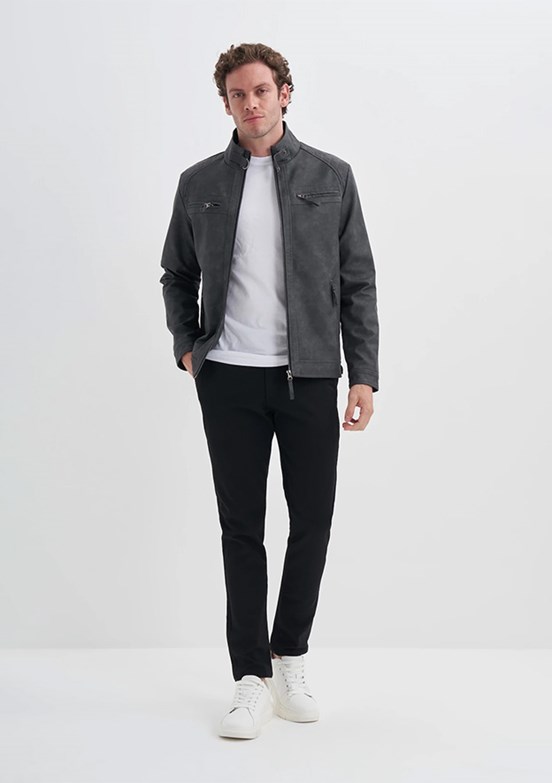 CAZADOR Gri Erkek PU Mont