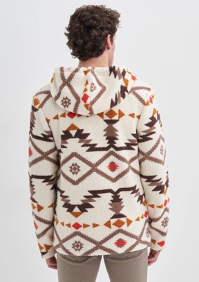 CAZADOR Caz 5094 Erkek Beyaz Kapüşonlu Sweatshirt