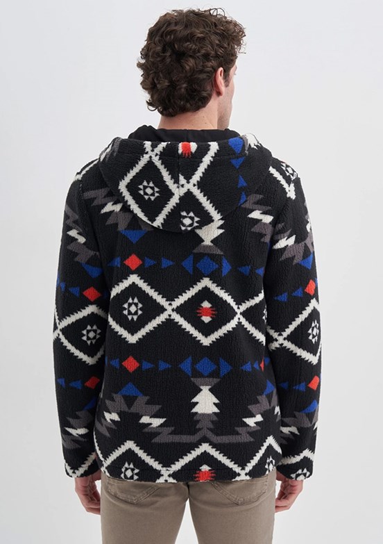 CAZADOR Caz 5094 Erkek Siyah Kapüşonlu Sweatshirt