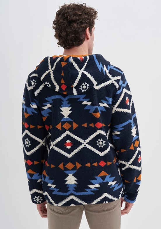CAZADOR Caz 5094 Erkek Lacivert Kapüşonlu Sweatshirt