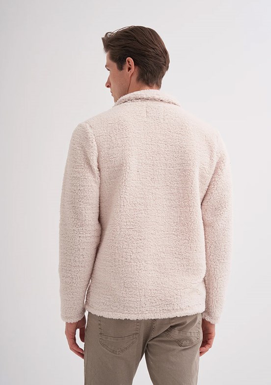 CAZADOR Beyaz Erkek Dik Yaka Sweatshirt
