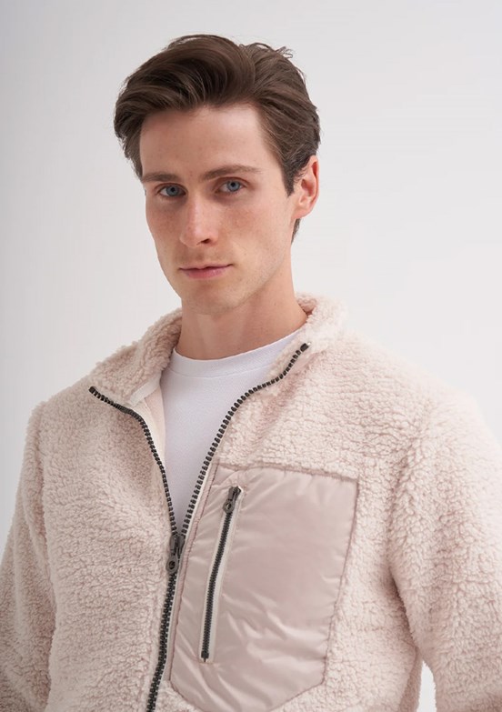 CAZADOR Beyaz Erkek Dik Yaka Sweatshirt