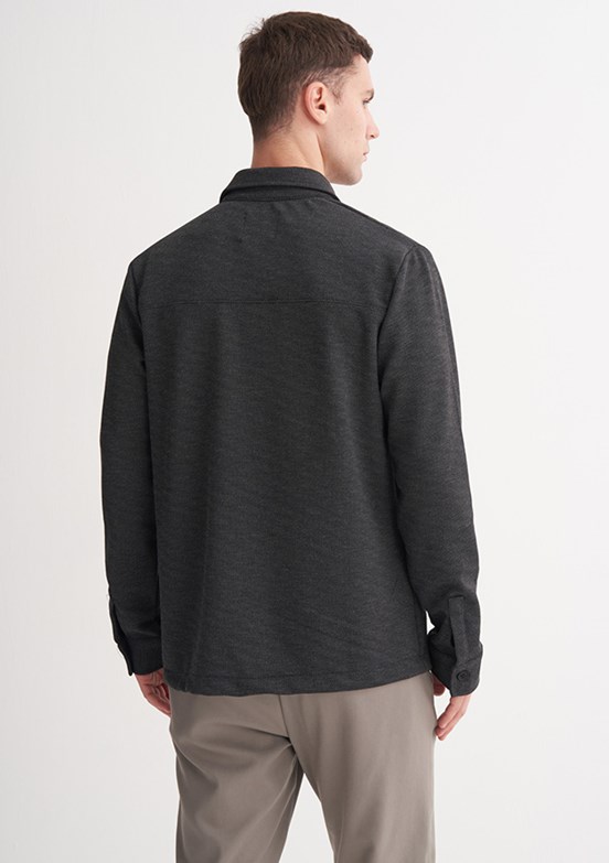 CAZADOR Caz 5349 Erkek Antrasit Polo Yaka Sweatshirt