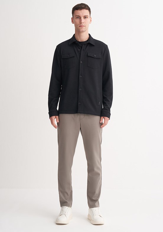 CAZADOR Caz 5349 Erkek Lacivert Polo Yaka Sweatshirt