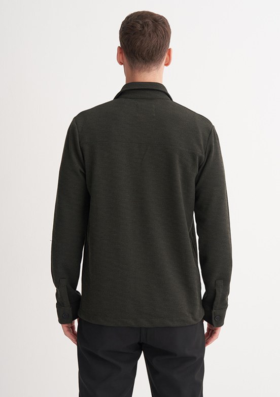 CAZADOR Caz 5349 Erkek Yeşil Polo Yaka Sweatshirt