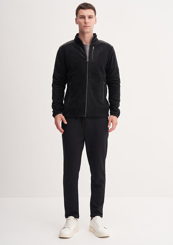 CAZADOR Caz 5365 Erkek Siyah Dik Yaka Sweatshirt
