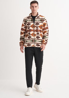CAZADOR Caz 5392 Erkek Beyaz Dik Yaka Sweatshirt