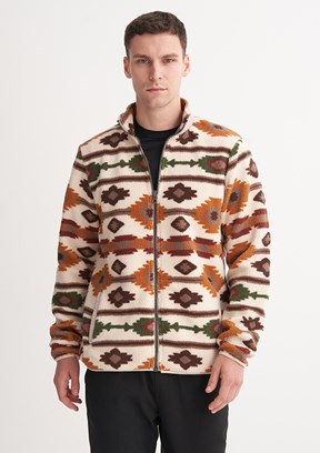 CAZADOR Caz 5392 Erkek Beyaz Dik Yaka Sweatshirt