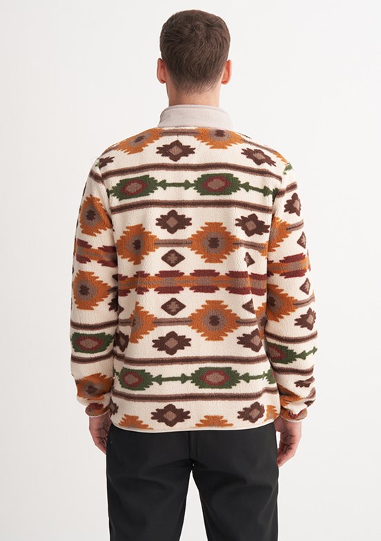 CAZADOR Caz 5392 Erkek Beyaz Dik Yaka Sweatshirt