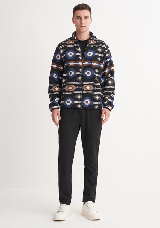 CAZADOR Caz 5392 Erkek Siyah Dik Yaka Sweatshirt
