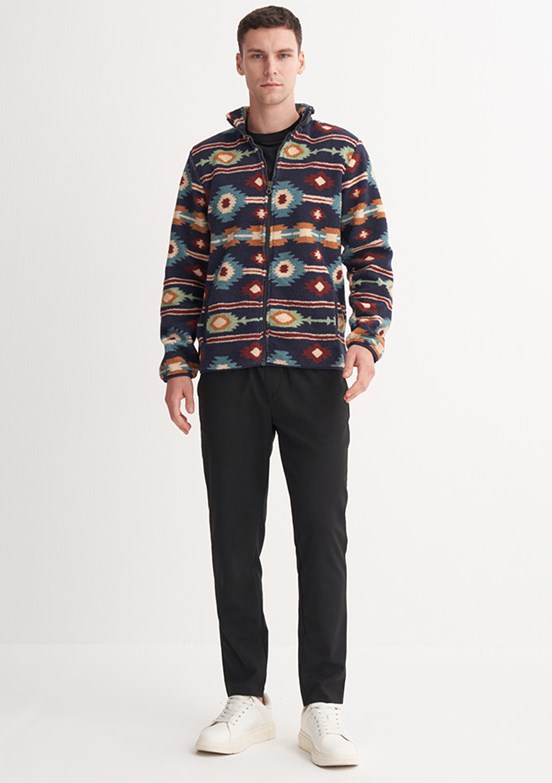 CAZADOR Caz 5392 Erkek Lacivert Dik Yaka Sweatshirt