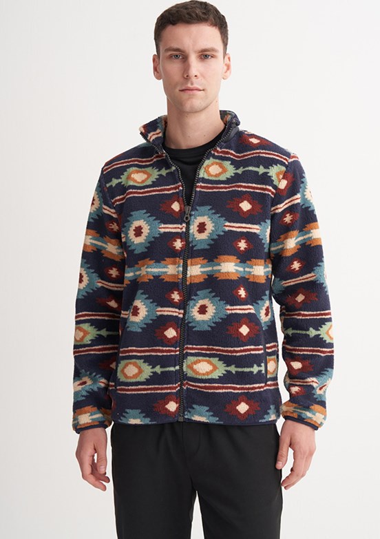 CAZADOR Caz 5392 Erkek Lacivert Dik Yaka Sweatshirt