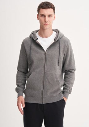 CAZADOR Caz 5617 Erkek Antrasit Kapüşonlu Sweatshirt