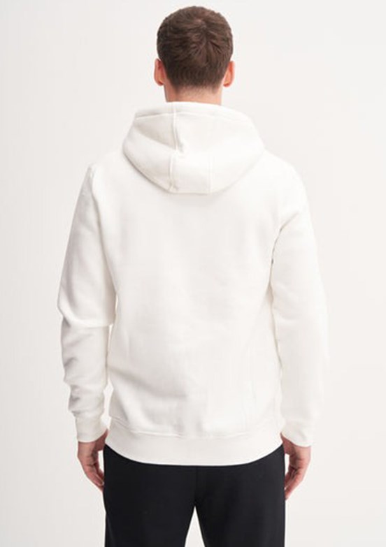 CAZADOR Caz 5617 Erkek Beyaz Kapüşonlu Sweatshirt