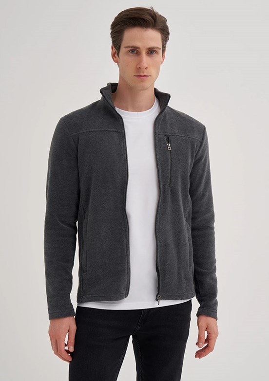 CAZADOR Caz 5633 Erkek Antrasit Dik Yaka Sweatshirt