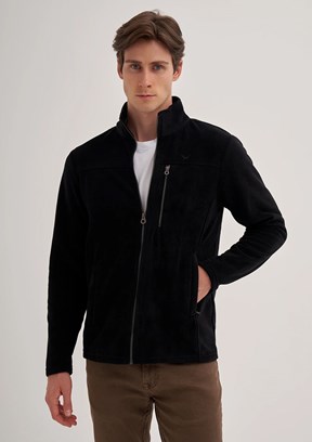 CAZADOR Caz 5633 Erkek Siyah Dik Yaka Sweatshirt
