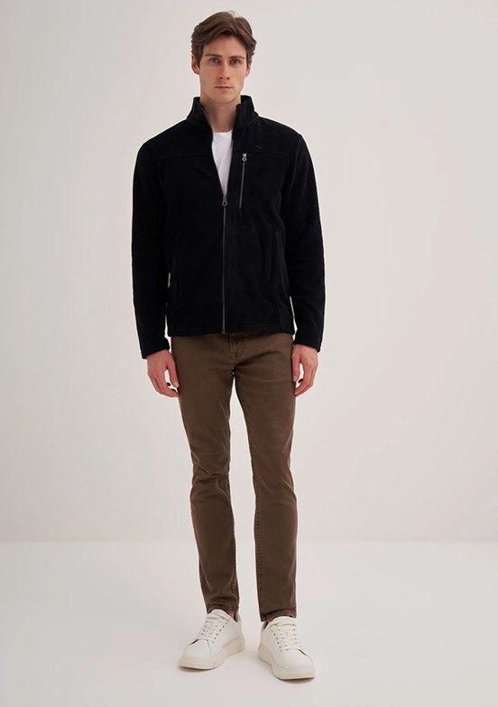 CAZADOR Caz 5633 Erkek Siyah Dik Yaka Sweatshirt