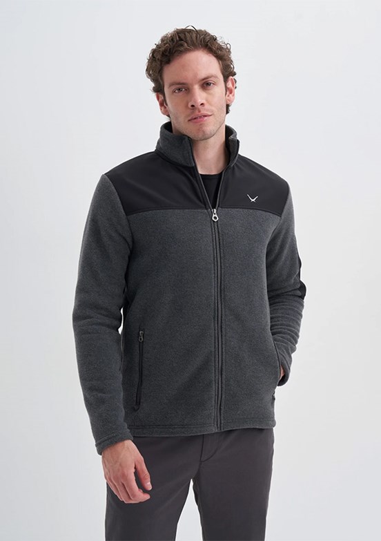 CAZADOR Caz 5638 Erkek Antrasit Dik Yaka Sweatshirt