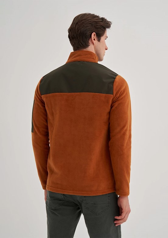 CAZADOR Caz 5638 Erkek Kahverengi Dik Yaka Sweatshirt
