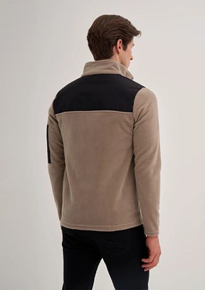 CAZADOR Caz 5638 Erkek Bej Dik Yaka Sweatshirt