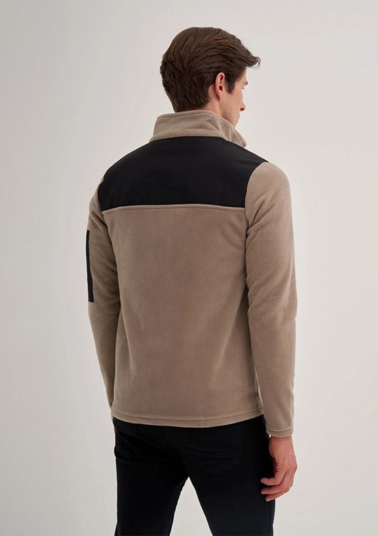 CAZADOR Caz 5638 Erkek Bej Dik Yaka Sweatshirt