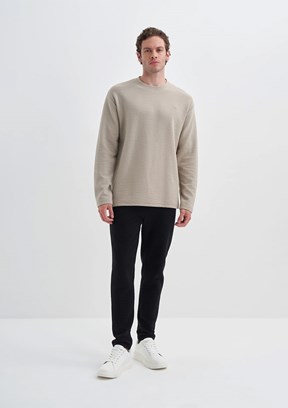 CAZADOR Caz 5069 Erkek Bej Bisiklet Yaka Sweatshirt