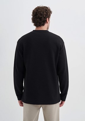 CAZADOR Siyah Erkek Bisiklet Yaka Sweatshirt
