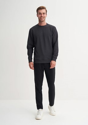 CAZADOR Caz 5152 Erkek Antrasit Bisiklet Yaka Sweatshirt