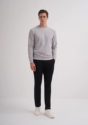 CAZADOR Caz 5152 Erkek Gri Bisiklet Yaka Sweatshirt