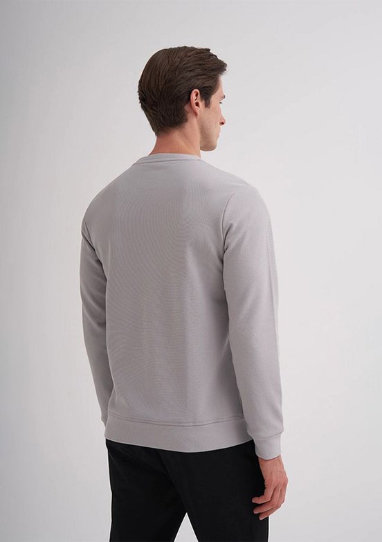 CAZADOR Caz 5152 Erkek Gri Bisiklet Yaka Sweatshirt