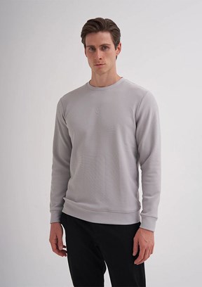 CAZADOR Caz 5152 Erkek Gri Bisiklet Yaka Sweatshirt