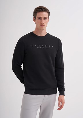 CAZADOR Siyah Erkek Bisiklet Yaka Sweatshirt