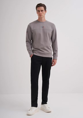CAZADOR Caz 5238 Erkek Gri Bisiklet Yaka Sweatshirt