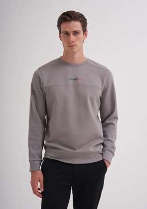 CAZADOR Caz 5238 Erkek Gri Bisiklet Yaka Sweatshirt