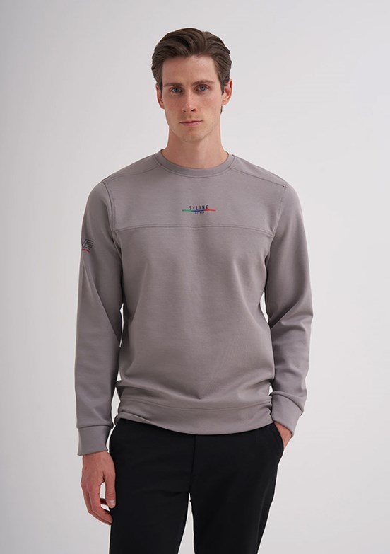 CAZADOR Caz 5238 Erkek Gri Bisiklet Yaka Sweatshirt