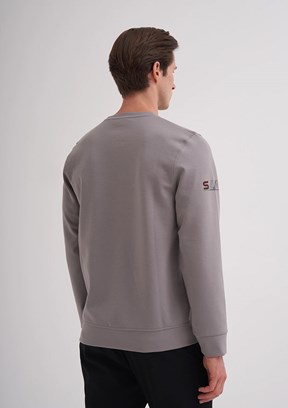 CAZADOR Caz 5238 Erkek Gri Bisiklet Yaka Sweatshirt