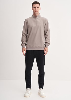 CAZADOR Caz 5307 Erkek Gri Dik Yaka Sweatshirt