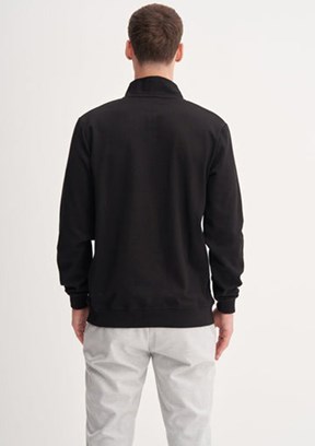 CAZADOR Caz 5307 Erkek Siyah Dik Yaka Sweatshirt
