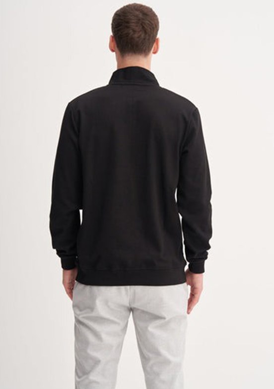 CAZADOR Caz 5307 Erkek Siyah Dik Yaka Sweatshirt